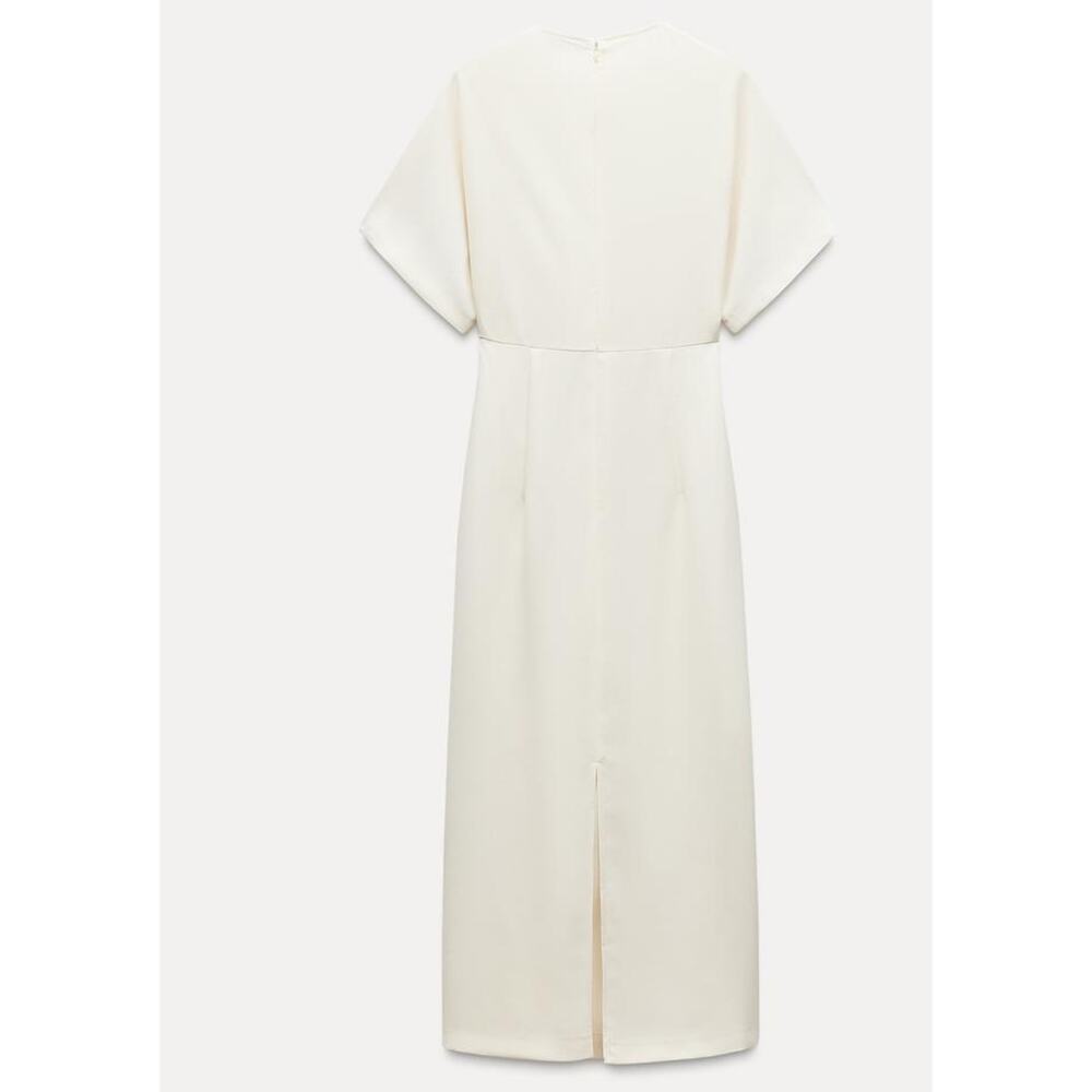 Nwt-Zara- DRAPED FITTED DRESS-Large - Picture 3 of 7